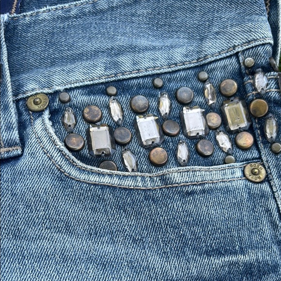 Vintage ROSH Women's Blue Jeans with Embellished Pockets - Picture 6 of 9
